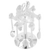 Coffee Spoon Holder Elegant Swan Silver Color Zinc Alloy Rotatable