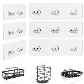 FGSAEOR Shower Caddy Adhesive Replacement Stickers - 6 Pack No Drilling Shower Caddy Adhesive Strips, Strong Adhesive Hooks for Shower Caddy Bathroom Storage Shelves and Kitchen Racks & Soap Holder