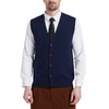 CHAUDER Mens Relaxed Fit V Neck Vest Cardigan Cashmere Wool