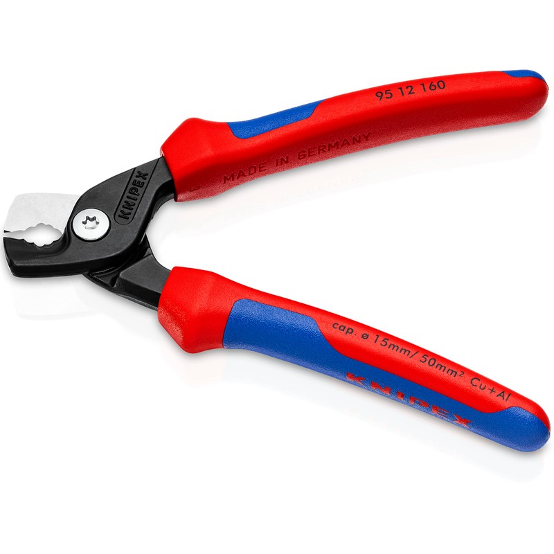 Knipex StepCut Cable Shears burnished, with multi-component grips 160 mm