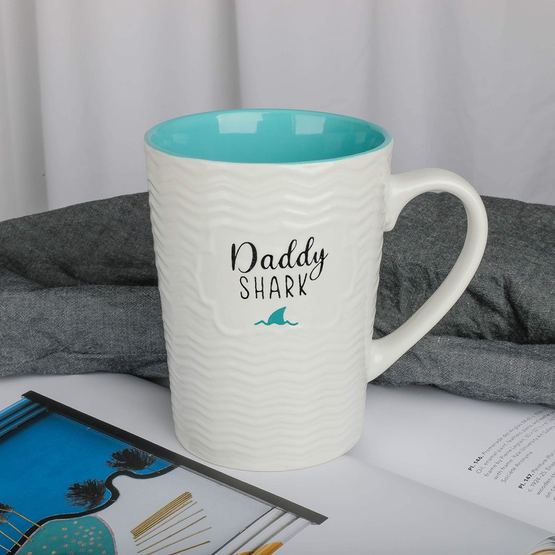 Ynsfree-Daddy Shark-16 OZ Coffee and Tea Mugs-Gifts for Dad,Valentine's Day/Anniversary/Birthday