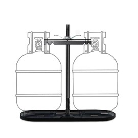 RVPNR RV Dual Propane Tank Cylinder Rack for Camper and Travel Trailer for 20lb Tanks, Black,