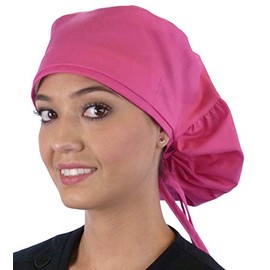 Big Hair Surgical and Medical Scrub Cap - Solid Hot Pink