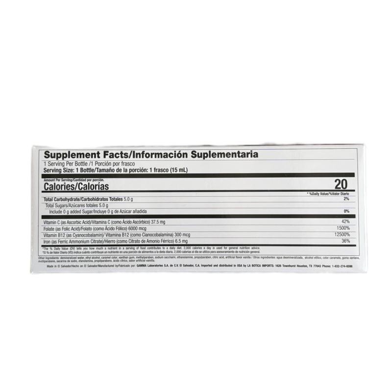 Hierro Vital + B12 Antianemic Supplement – 21 Bottles x