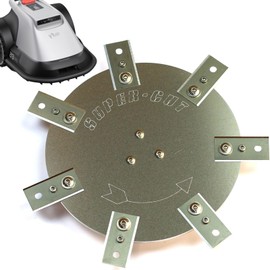 Blade Disc Compatible with Eufy E15 E18 and TerraMow S800 S1200 Stainless Steel / Aluminium - 7 Fixed Ceramic Hob Scraper Blades - Robotic Lawnmower - 200 mm Cutting Width Tuning Blade Plate