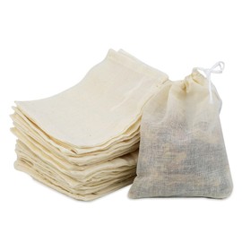 Pack of 30 Cotton Tea Bags with Drawstring, Small Linen Bags, Reusable Muslin Bags, Natural Unbleached Cotton Bags, for Loose Tea, Coffee, Spices and Herbs, for Cooking and Soup