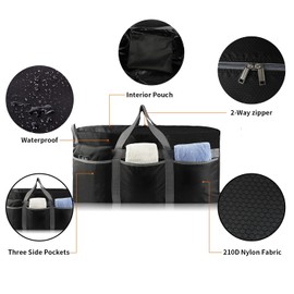 ZALALAS Travel Duffle Bag, 96L Foldable Extra Large Holdall Bag Lightweight Duffel Bag for Men Women Water-Proof &Tear Resistant,Black