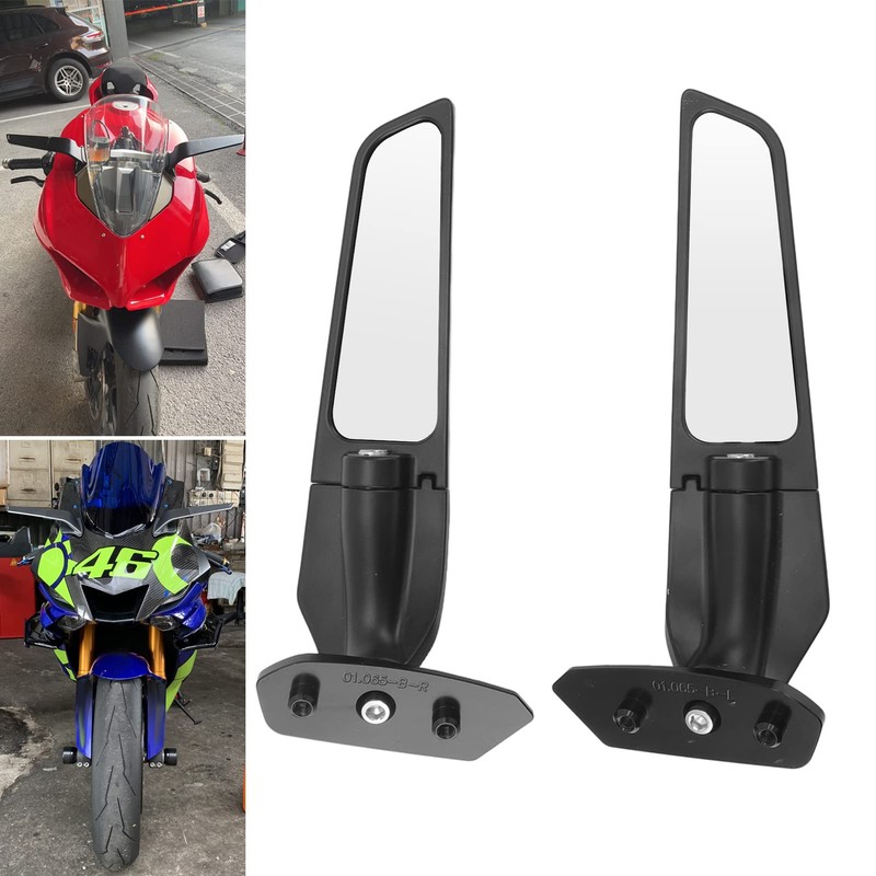 Motorcycle Side Wing Mirror, Rotatable Rear View Mirrors for GSXR
