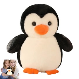SNONESIY Penguin Cuddly Toy Cute Large 23 cm Penguin Stuffed Toy, Plush Penguin Cushion Doll Cuddly Toy Penguin Suitable for Gift Boys Girls Surprise Children (Black)