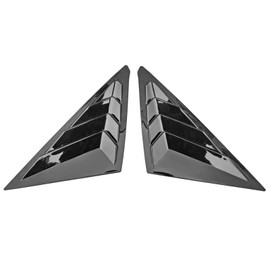 IKON MOTORSPORTS, Window Louver Compatible with 2022-2025 Honda Civic Hatchback, 2PCS Side Quarter Window Louver Scoops Gloss Black IKON Style ABS Plastic