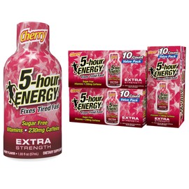 5-hour ENERGY Extra Strength Shots, Cherry Flavor, 1.93 oz. 30 Count (30 Bottles – Single Flavor, Cherry)