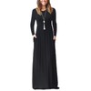 Auselily Women's Long Sleeve Loose Plain Plus Size Maxi Dresses