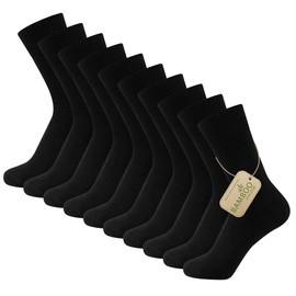 The Essentials Wardrobe 10PK Ladies Bamboo Blend Socks - UK 4-8/EU 37-42 - Black