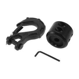 X AUTOHAUX Tractor Bucket Hooks 3/8" Front Tractor Accessories Bucket Grab Hook Metal 3.27"x4.92" Black 15 Ton with 1 Black Stopper and 1 Small Wrench 1 Set