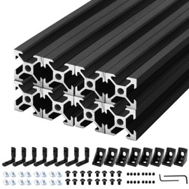 Seekliny 8Pack 2020 Aluminum Extrusion T-Slot 600mm Black Extruded Aluminum Profile 20x20 T-Slotted Framing European Standard Anodized Linear Rail for 3D Printer Accessories Parts