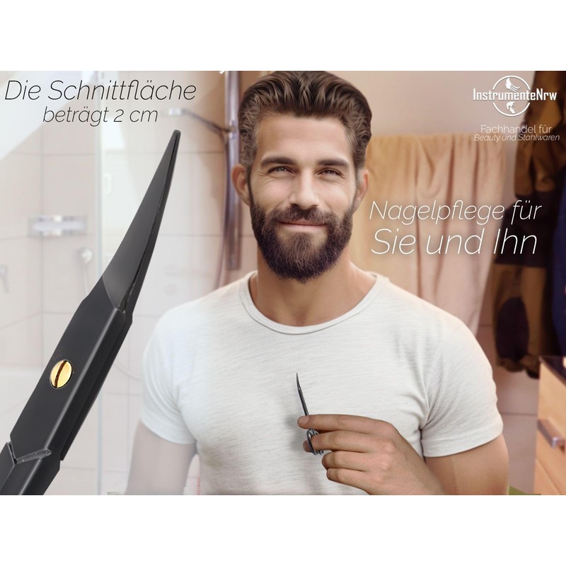 Cuticle Scissors Black with Tower Tip - Stainless Steel -