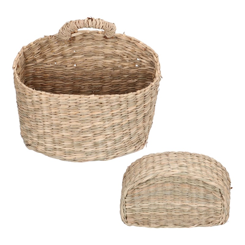 Hanging Basket Seagrass Woven Wall Hanging Storage Basket Organizer for