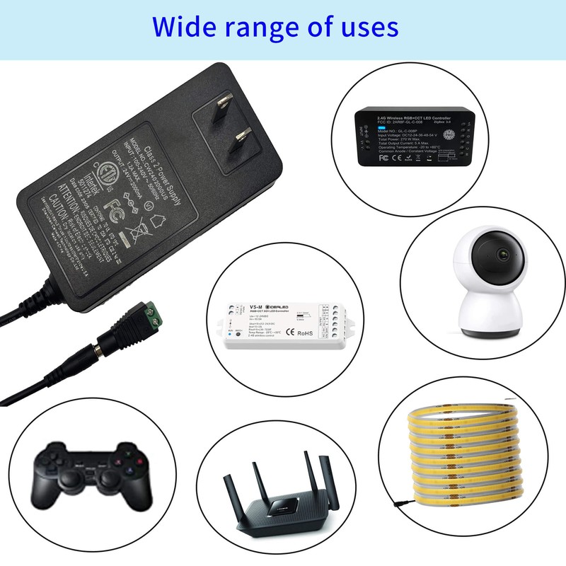 GIDEALED 24V Power Supply DC,24V 2A Power Supply 48W Adapter