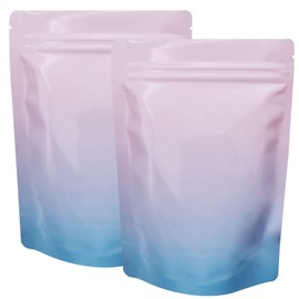 ZSCMY 50 Pack Smell Proof Mylar Bags 5x7 Inch Resealable Food Storage Bags for Packaging Stand-up Pouch Aluminum Foil Bags for Candy Snack(Glossy Pink/Blue)