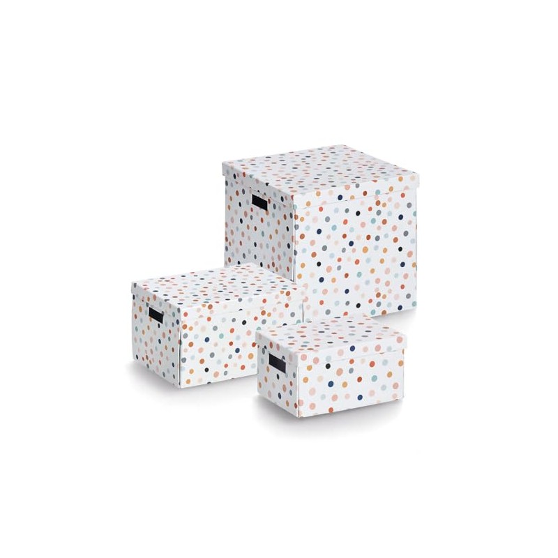 Zeller Dots 14474 Storage Box Recycled Cardboard Approx. 18 x