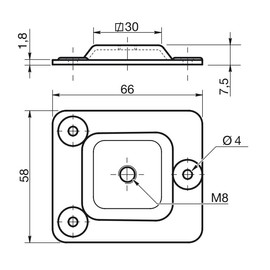 Design61 Set of 4 Mounting Plates M8 Thread for Sofa Table Legs Chair Legs Furniture Legs Attachment Plates Sofa Legs Adapter