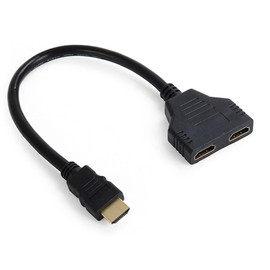 xiwai HDMI 1 in 2 Out Splitter - Male to Dual Female Adapter Cable for PC, HDTV, Laptop - 1080P