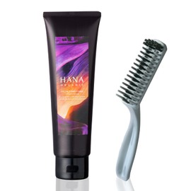 HANA ORGANIC Color Conditioner, 6.3 oz (180 g) (1 to 2 Months) Hair Color Treatment, Gray Hair Dye, Diamine Free, Plant Derived (Dark Brown + Color Brush)