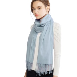 RIIQIICHY Pashmina Shawl for Women Weddings Wraps for Evening Dresses Grey Scarfs for Winter Warm Large Scarves