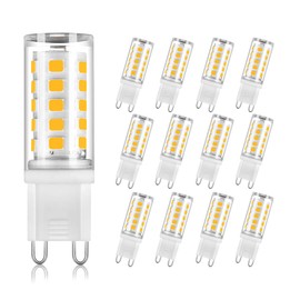 SumVibe G9 LED Bulb 4W, 40W G9 Halogen Bulb Replacement, 400LM, Warm White 3000K, G9 Base Non-Dimmable Light Bulbs, 12-Pack