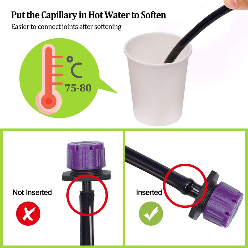 Kalolary 100pcs Irrigation Dripper Sprinkler, Micro Dripper Irrigation, Adjustable Micro