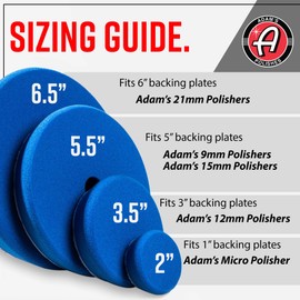 Adam's Polishes Premium Polisher Pads - Expertly Designed Soft Foam Finishes & Glosses Better Than Ever 3 Pack - Color Coded to Match with Recommended Polishes or Compounds (2, White Polish Pad)