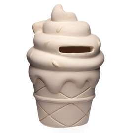 Baker Ross AW558 Ice Cream Piggy Banks-Pack 2, Ceramic Coin Tin for Kids to Paint, Decorate and Display,8 x 8 x 12.5 centimeters