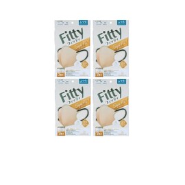 [タマガワエーザイ] (4個セット) フィッティ スタイルフィットプラス 立体 7枚入り ハニーベージュ×耳ゴムブラック ふつうサイズ マスク