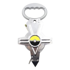 Alnicov Steel Frame Fiberglass Tape Measure Scaled Shockproof Box Silver -?;100ft (30m)