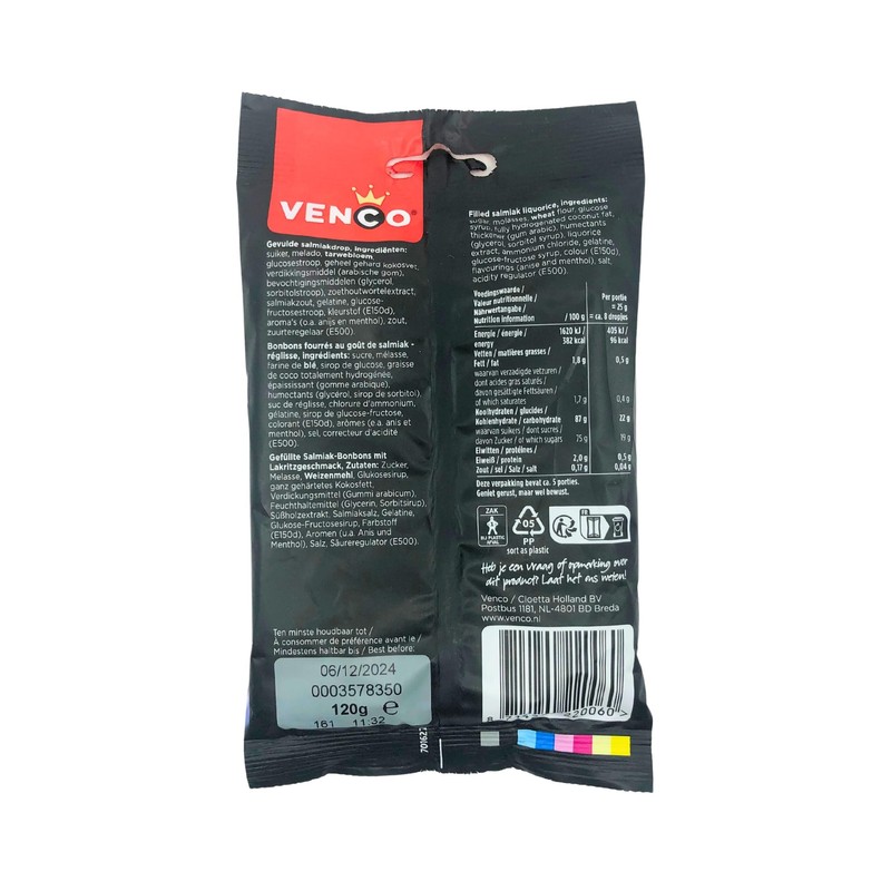 Venco Schoolkrijt Soft Sweet Licorice "Chalk" 120g Bag (Pack of