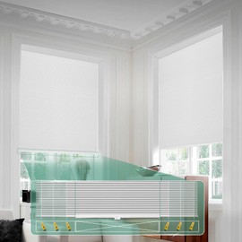 CINONEKO Cellular Shades No Drill Custom Honeycomb Blinds Blackout for Window Blinds for Indoor Windows Easy Cutting Telescopic Track for Home