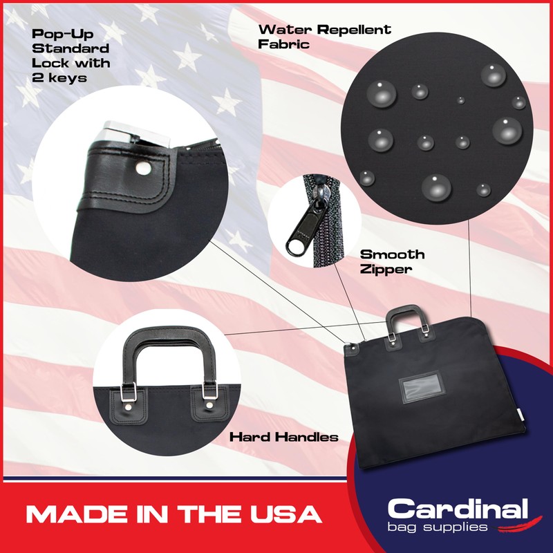 Cardinal bag supplies Large Locking Document Bag with Handles, Security