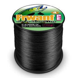 Frwanf Black Braided Fishing Line Color Never Fade 100M-2000M 6-300LB Super Strong PE Fishing Line Abrasion Resistant Fishing Wire Zero Stretch (100m/109Yards 40lb/0.32mm)