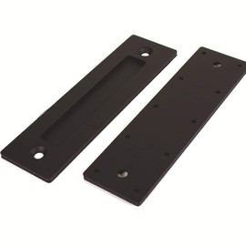 SUYA 8.66Inches Flush Sliding Barn Door Handle Heavy Duty Finger Pull Handle for Sliding Barn Door Cabinet Closet Drawers Free of Sharp Edge with Rectangular Plate,Matt Black Finish (1 pcs)