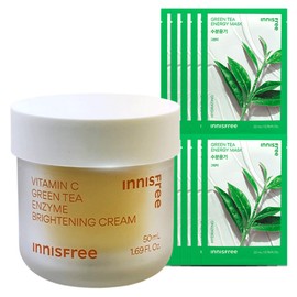 Innisfree Vitamin C Capsule Moisturizing Cream 50mL + Green Tea Mask 10 sheets / 이니스프리 비타민C 캡슐 수분크림 50mL+그린티 마스크 10매