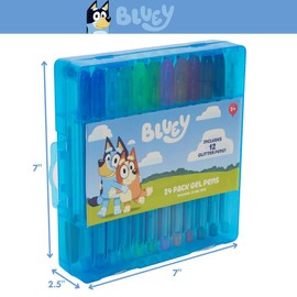 Innovative Designs Bluey Gel Pen Set for Kids, 24 Pack with Glitter Gel Pens, Cute Pens for Boys and Girls