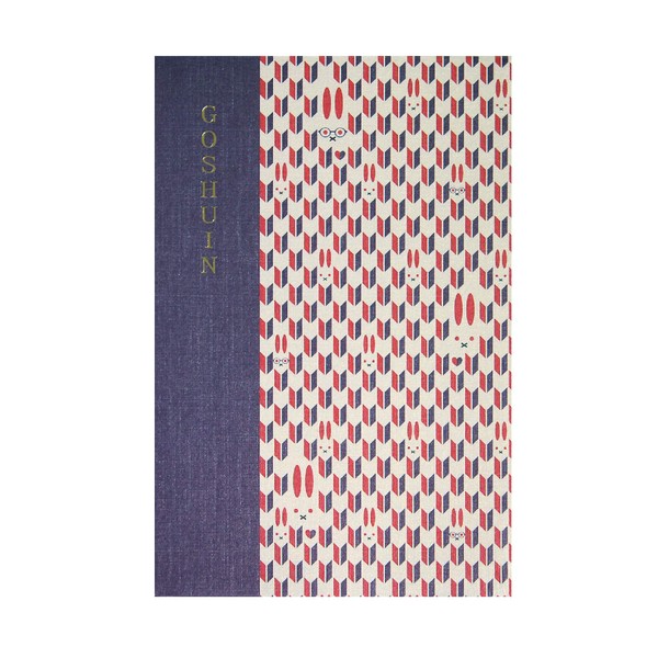 Goshuin Book, Shuin Book (Extra Large), Bellows komon + Common Plus Yakasuri Rabbit