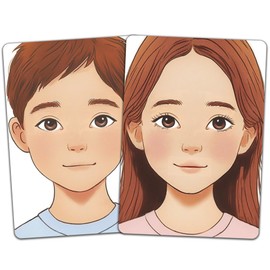 DELORIGIN 2pcs Face Painting Practice Board Reusable Makeup Painting Practice Board Painting Excersize Template Stage Makeup Painting Tool Facial Painting Supplies for Makeup Beginner (Boy&Girl)