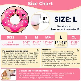 Didopet Inflatable Dog Cone with Transparent Shield, Protective Dog Donut Collar After Surgery to Stop Licking, Soft Donut Cone for Large Pets, Adjustable Recovery Collar with Buckle Visibility