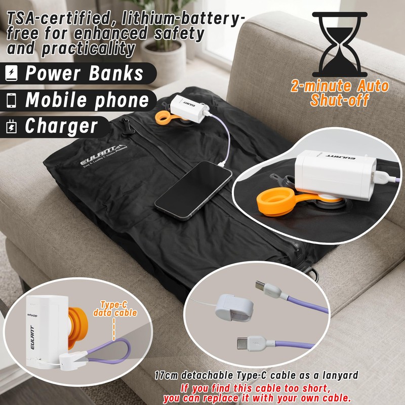 EULANT 2 pack Vacuum Storage Bags with Pump for Travel,