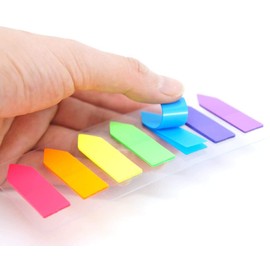 JASLY 4 Sets Neon Page Markers Colored Index Tabs, Fluorescent Sticky Note for Page Marker, 560pcs (560)