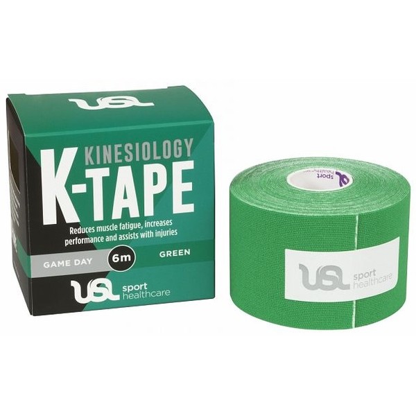 USL Sport Game Day Kinesiology KTape 5cm x 6m - GREEN - Pack of 10 - Expiry 20/10/24