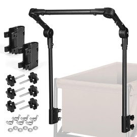 Gifeerory Universal Folding Wagon Push Handle Attachment for Camping Wagons/Strollers/Beach Carts,Upgraded Adjustable Wagon Handle Kit for Metal Round & Square Frame