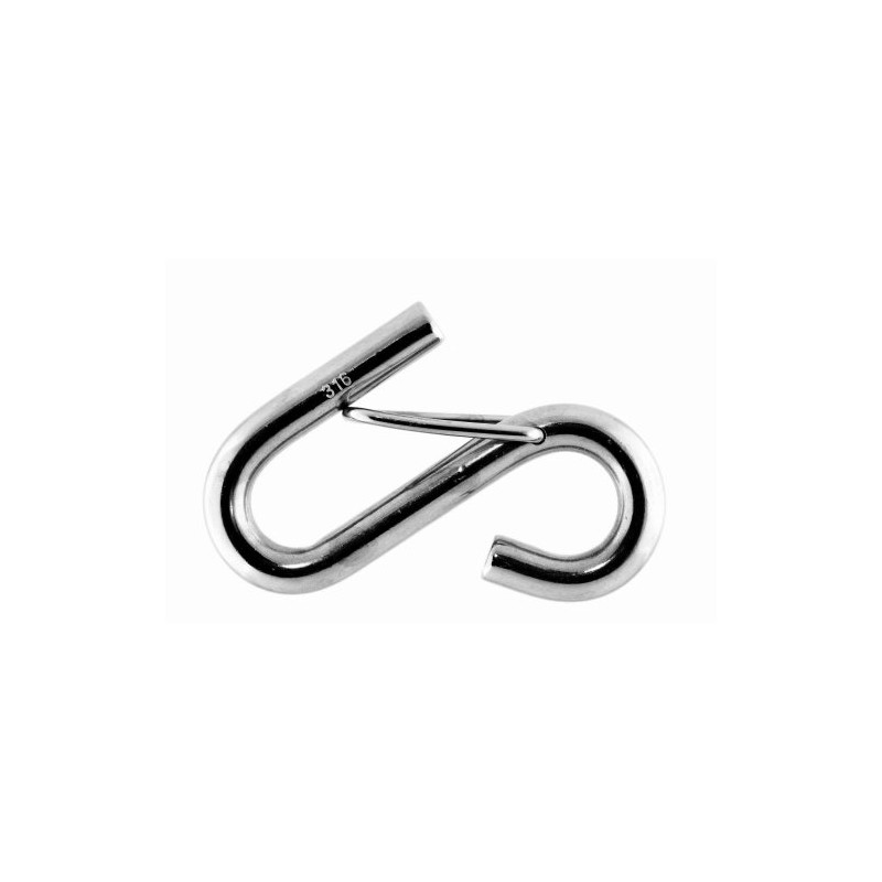 Yacht Steel S-Haken mit Sicherung, Edelstahl, 9,5mm, 90mm