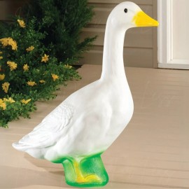 HDFL Large White 23"H Dress Up Goose Garden Statue Indoor Outdoor Porch Yard Decor